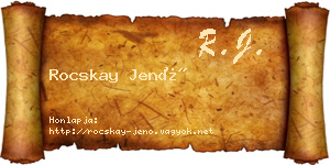 Rocskay Jenő névjegykártya